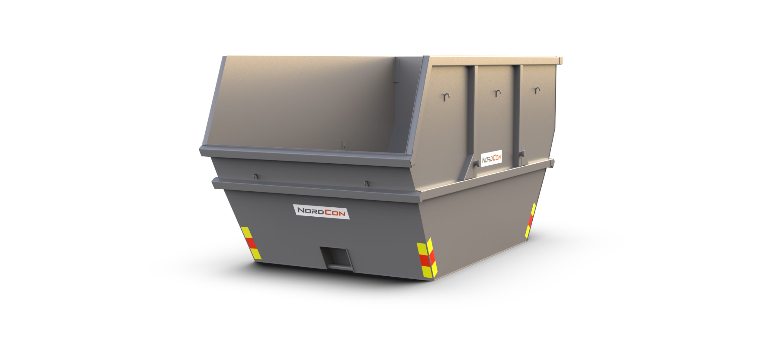 Bilde av åpen liftcontainer fra Nordcon